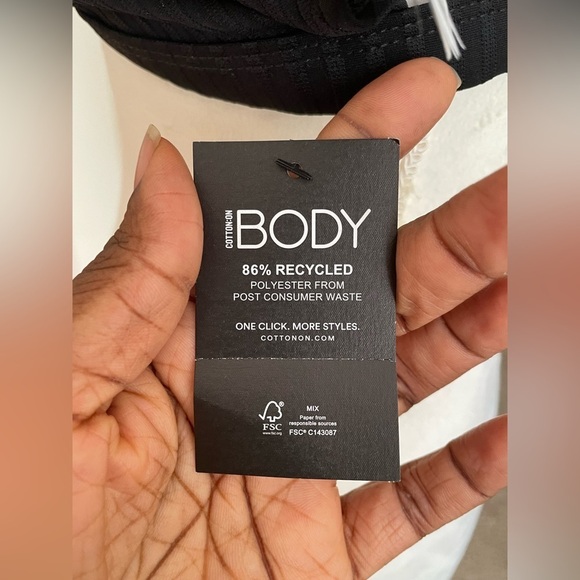 Cotton On Body Fixed Triangle Rib Bikini Top Size L NWT - Picture 6 of 13